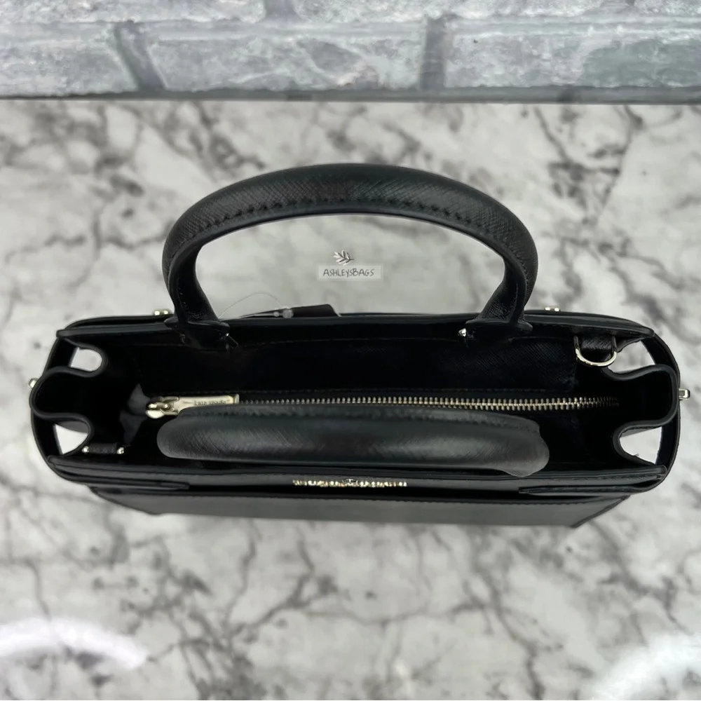 Kate Spade Staci Medium Satchel Crossbody In Black - Picture 3 of 9